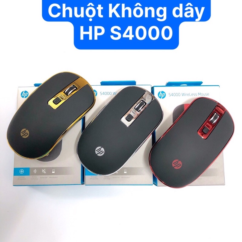 Chuột Không Dây HP S4000 Kèm Pin Chuột Máy Tính Không Dây Chuột Văn Phòng Chuột Chơi Game