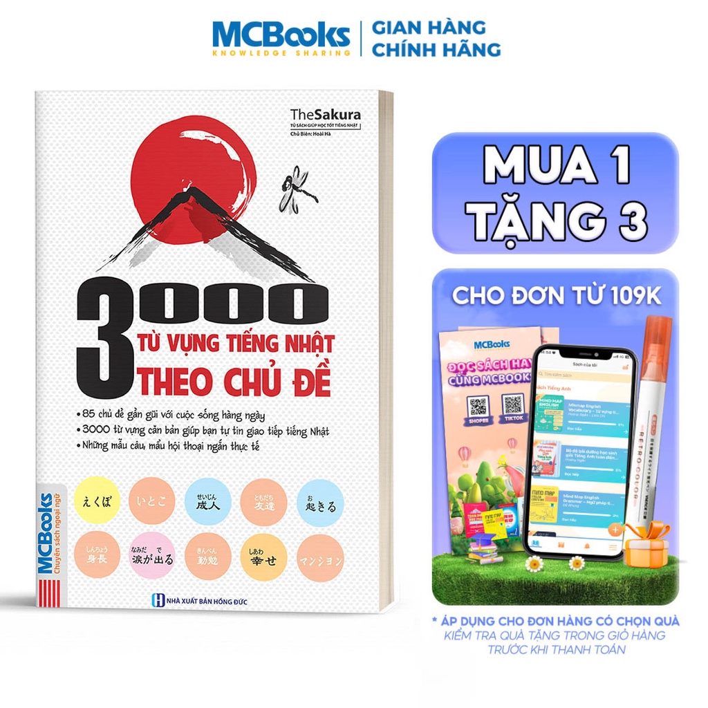 Sách - 3000 Từ Vựng Tiếng Nhật Theo Chủ Đề - MCBooks