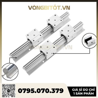 Bộ Thanh Trượt Tròn Có Đế SBR 16mm (Gồm 2 thanh trượt có đế SBR16 + 4 Hộp SBR16)