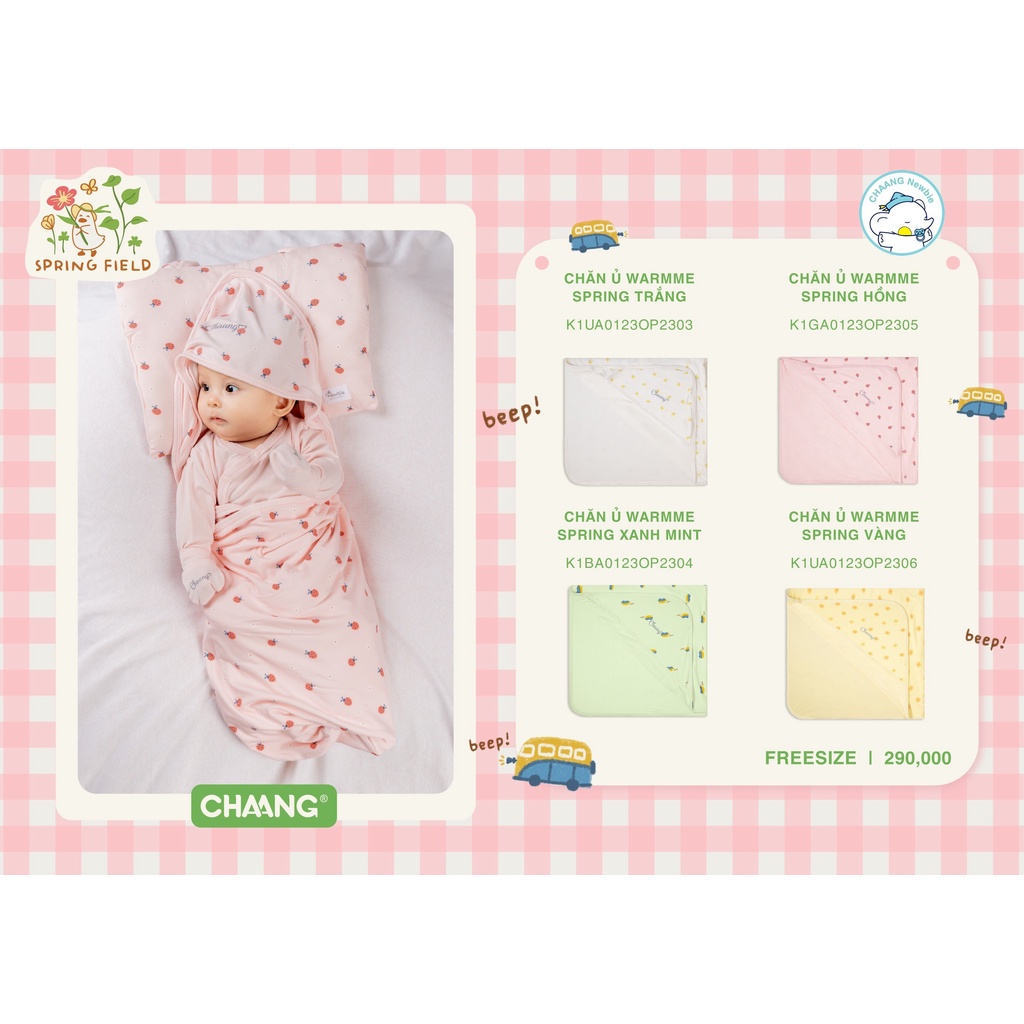 Chaang chăn ủ, gối Chaang Spring cho bé sơ sinh SS23