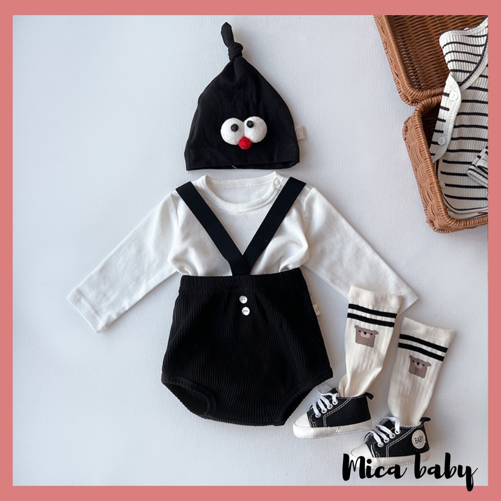 Quần sooc yếm ngắn trẻ em chất thun co giãn đáng yêu cho bé QA81 Mica baby