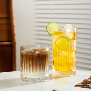 Ly rock thủy tinh cao cấp, ly hiball cao, cốc thủy tinh uống cafe muối, latte, soda, nước ép 210ml 445ml-maydecor