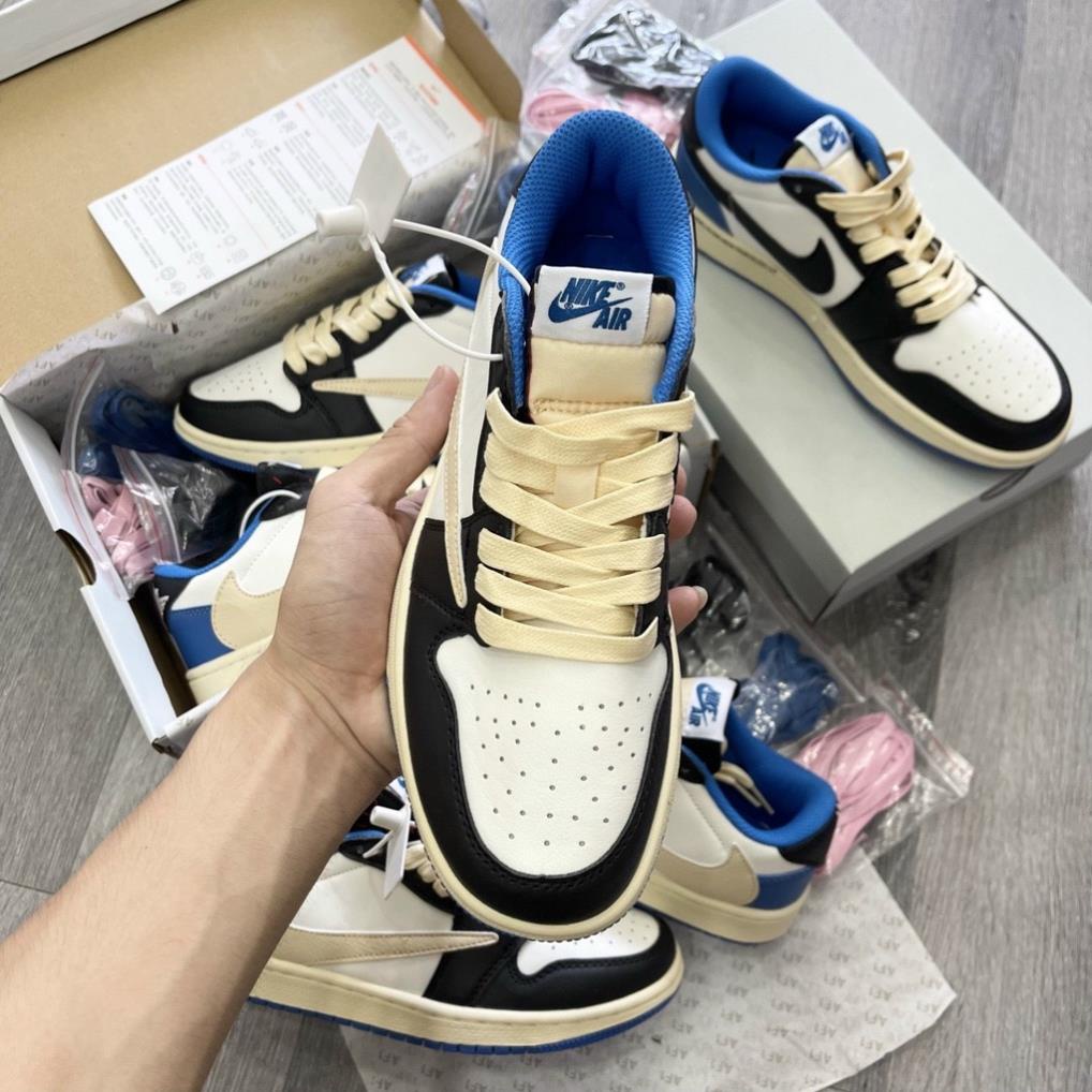 Giày thể thao Travis Scott x Air Jordan 1 Low Reverse Mocha Màu Nâu Trắng Cổ Thấp Siêu Phong Cách hot 2023