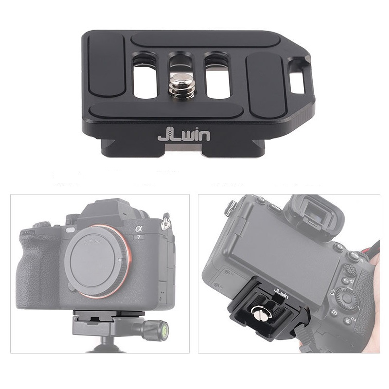 Đế tháo lắp nhanh cho chân máy ảnh Quick Release Plate tripod gimbal, gắn bên hông máy ảnh - chính hãng JLWin