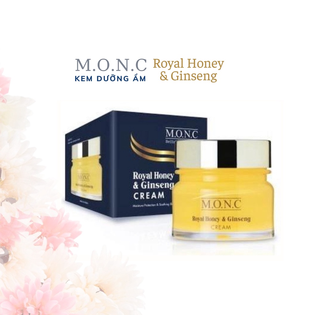 Kem dưỡng da M.O.N.C Royal Honey & Ginseng CREAM chiết suất nhân sâm mật ong 80g Hàn Quốc, cấp ẩm, giảm nếp nhăn