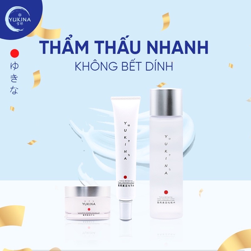 Bộ Kem Dược Mỹ Phẩm Yukina Medicated Skincare Nhật Bản  Xóa Nám, Tàn Nhang, Da Trắng Sáng, Cấp Ẩm Sâu, Chống Lão Hóa Da