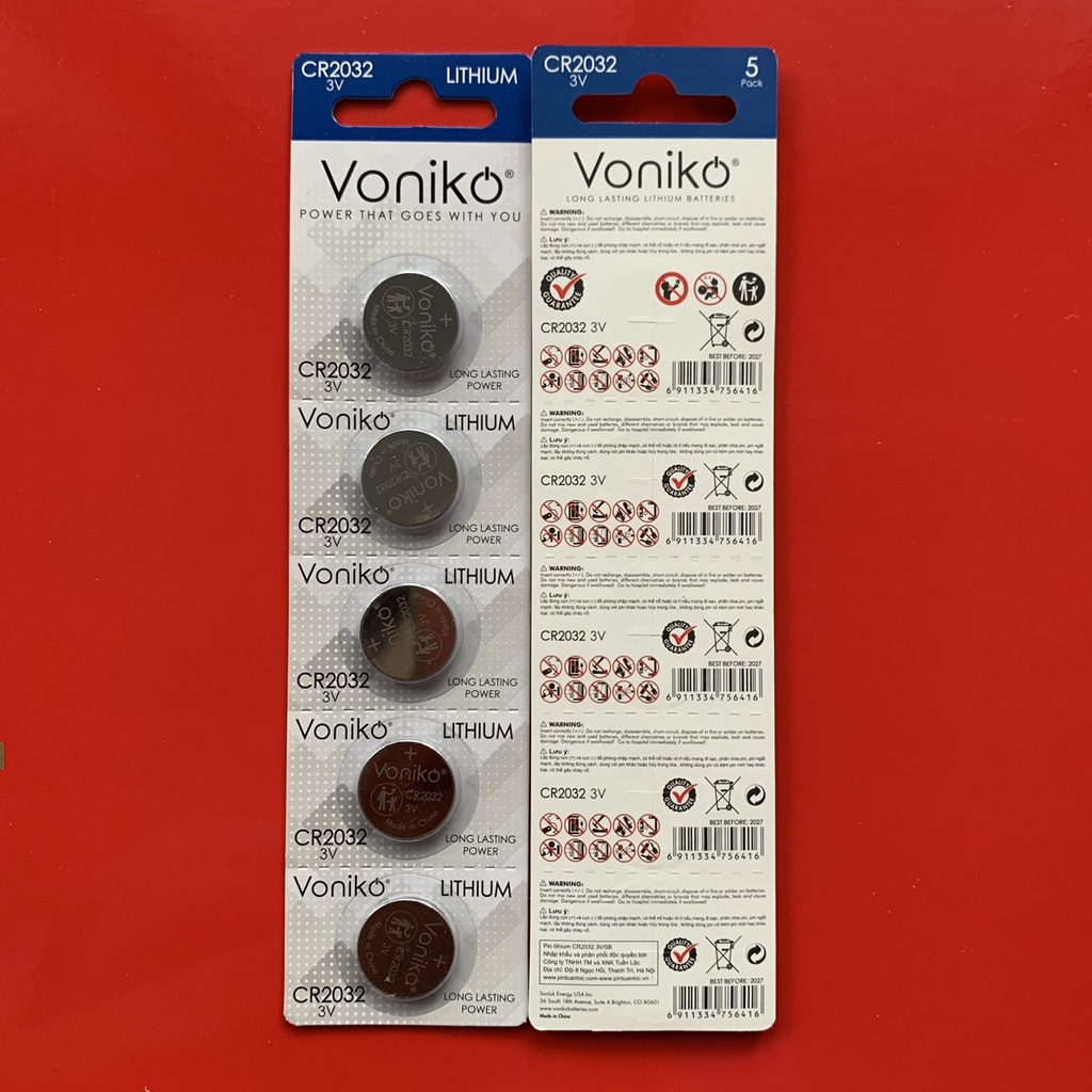 Pin  Cmos  3V  Lithium  CR2032 VONIKO  Thay  chìa  khoá  Ô  tô  xe máy