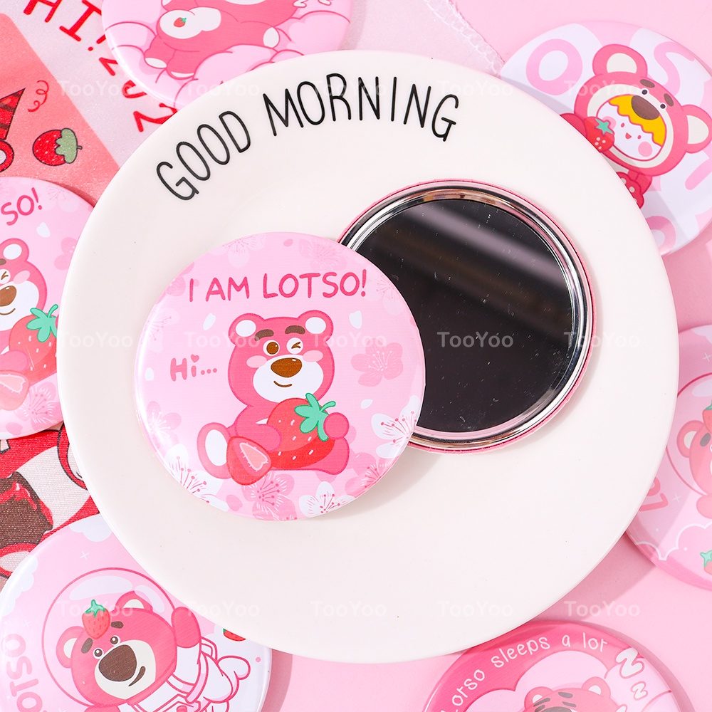 Gương mini bỏ túi Gấu dâu Lotso 7.4cm dễ thương cute TY0352