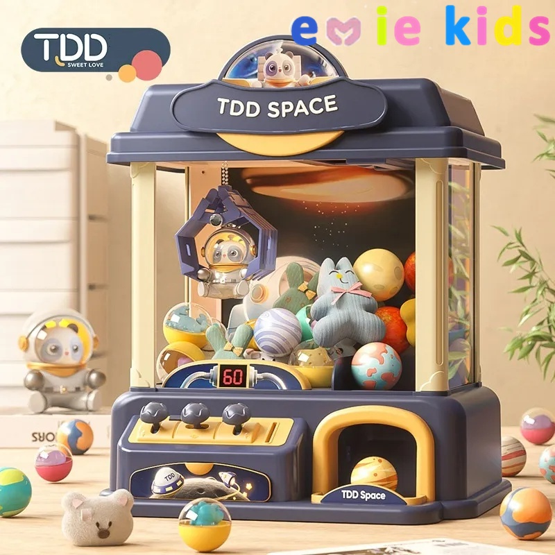 Máy Gắp Thú Mini Phi Hành Gia Kích Thước Lớn Có Nhạc Và Đèn Kèm Xu Đếm Thời Gian, Có Sẵn Nhiều Thú Bông Cho Trẻ Em