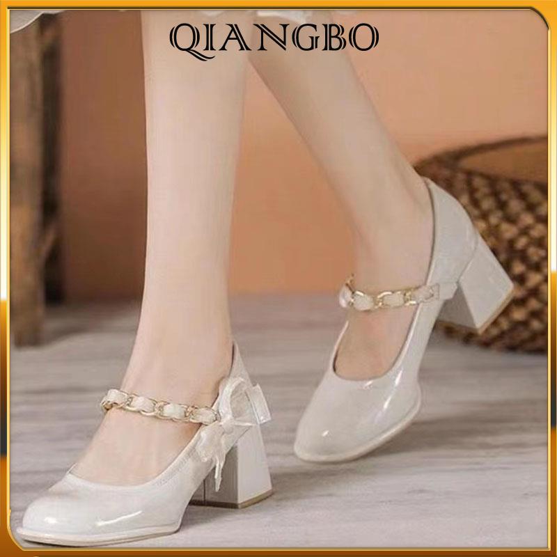 Giày nữ lolita giày cao gót của mary jane giày da đế dày