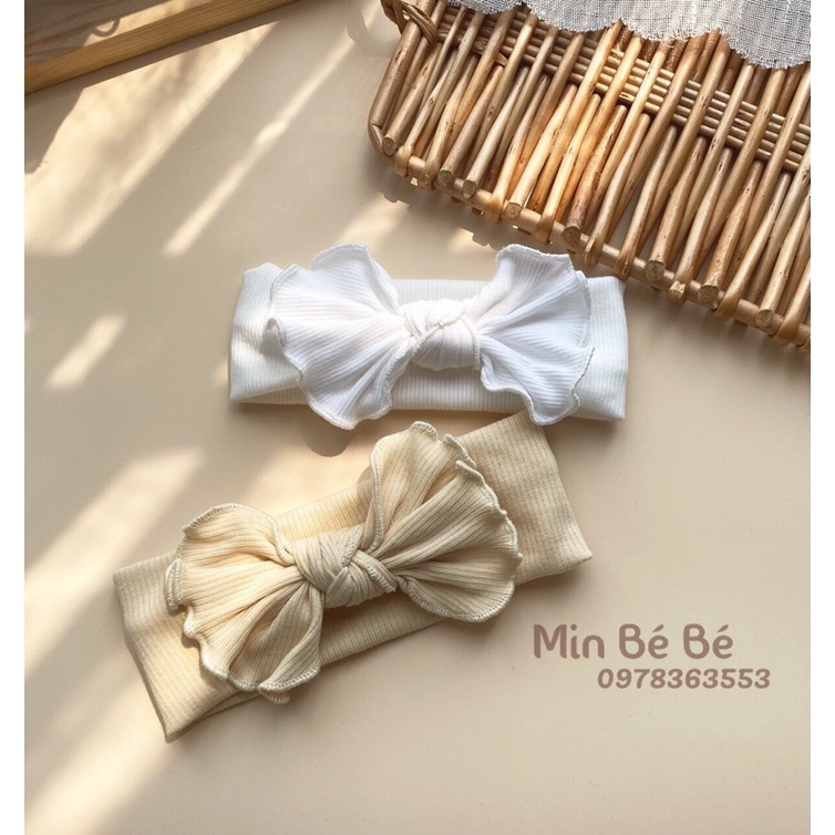 Turban, Băng đô nơ thun gân mềm mại cho bé gái