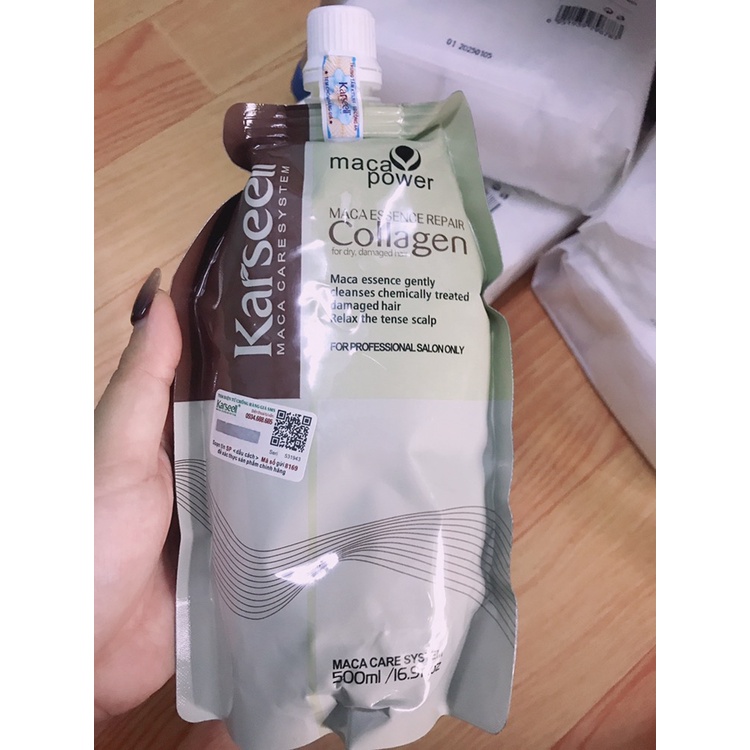 Kem ủ tóc Karseell Collagen 500ml phục hồi hư tổn Hấp ủ tóc thẳng mượt bổ xung Collagen P0466