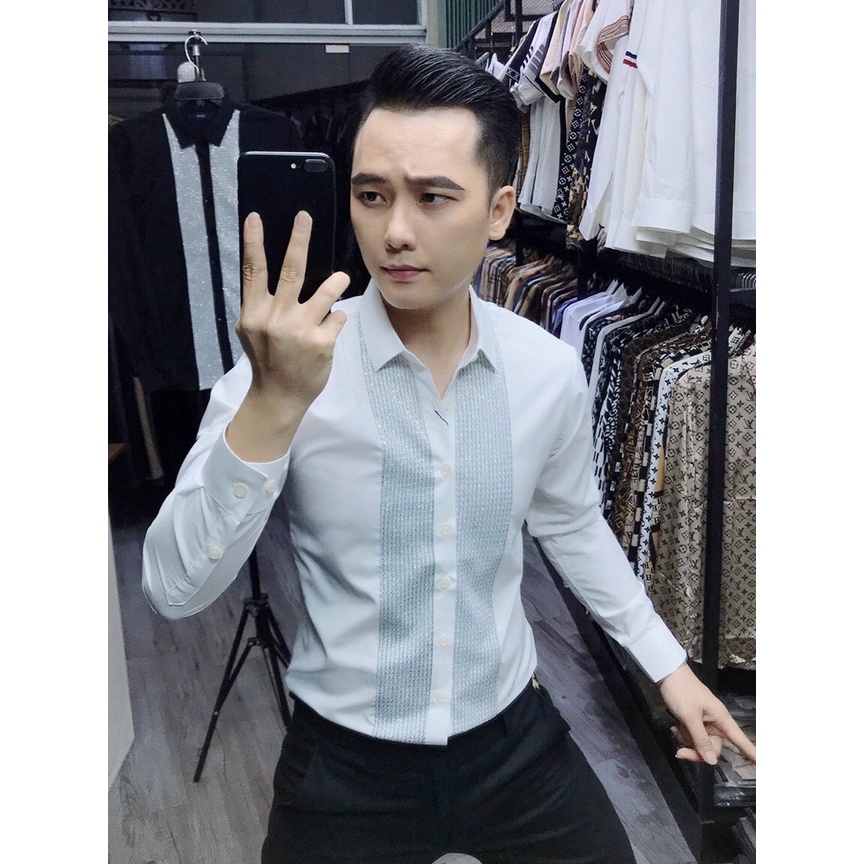 Sơ Mi Nam Luxury - Sơ Mi Trắng Nam- Sơ Mi Thiết kế MIX KẺ SỌC NHŨ