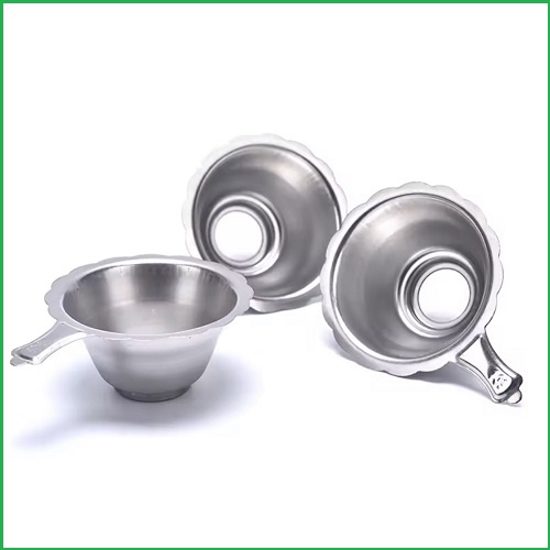 Phễu lọc trà bằng inox chất lượng cao, lưới lọc mịn 2 lớp, phụ kiện lọc trà tiện lợi