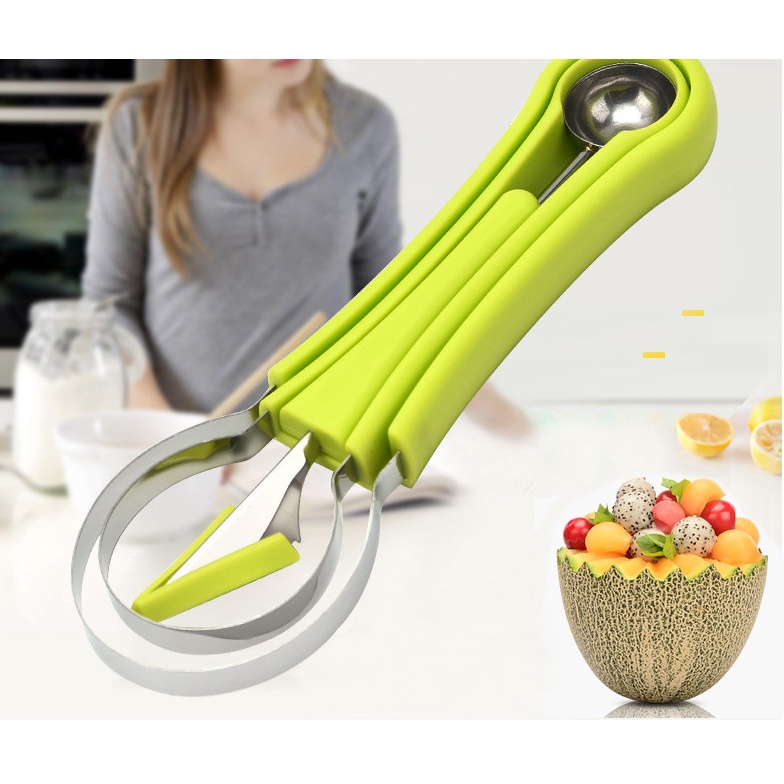 Dụng cụ 3 món cắt tỉa hoa quả rau củ đa năng , set 3 món tạo hình hoa quả chất liệu thép không gỉ tiện lợi thông minh