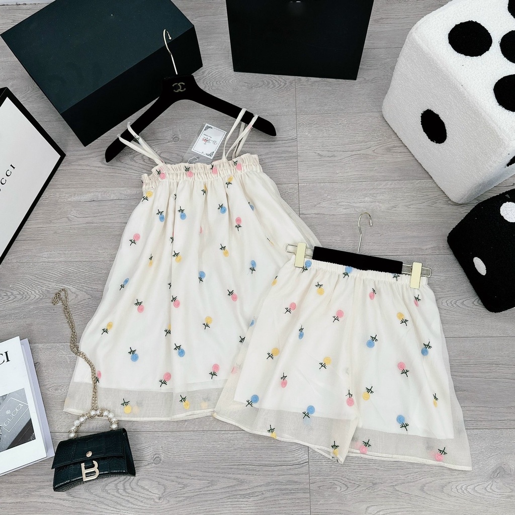 SET 2 DÂY TIỂU THƯ HOA NHÍ VÁY HOA XÒE KÈM QUẦN CÓ LÓT TRONG SIÊU HOT