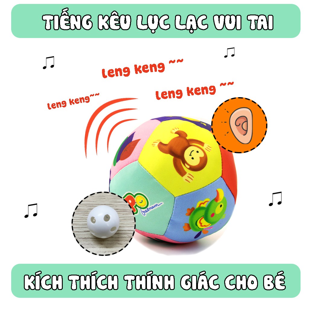 Bóng Vải Lục Lạc Kèm Kích Thích Thị Giác Cho Bé