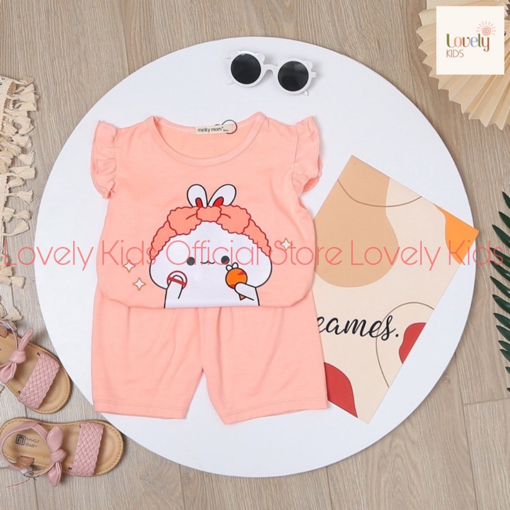 Quần Áo Trẻ Em Cộc Tay Mùa Hè cho Bé Gái Minky mom  Set Đồ Bộ Hè Chất Thun Lạnh Ngắn Tay Cho Bé  Gái CÁNH TIÊN