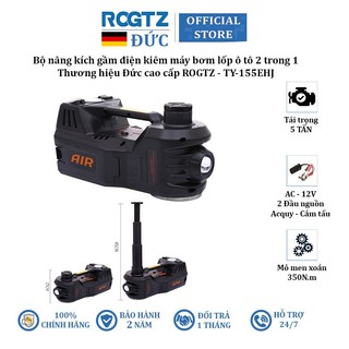 Bộ nâng kích gầm, con đội điện kiêm máy bơm lốp ô tô rogtz ty-155ehj - tải trọng 5 tấn, công suất 150w