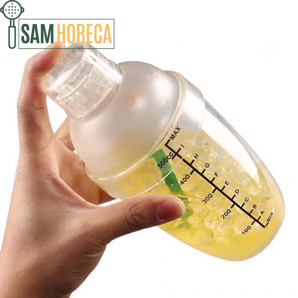 Bình Lắc Shaker Pha Chế Nhựa Chia Vạch Đen Hàng Cao Cấp   - Sam Horeca