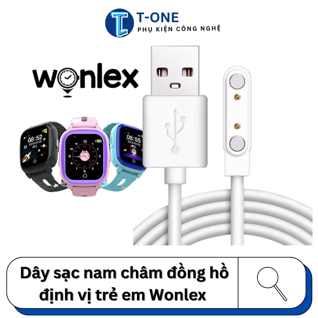 Dây sạc nam châm cho đồng hồ định vị Wonlex CT10/ CT11/ KT11/ KT13/ KT15/ KT16/ Q12.. Bảo hành 3 tháng