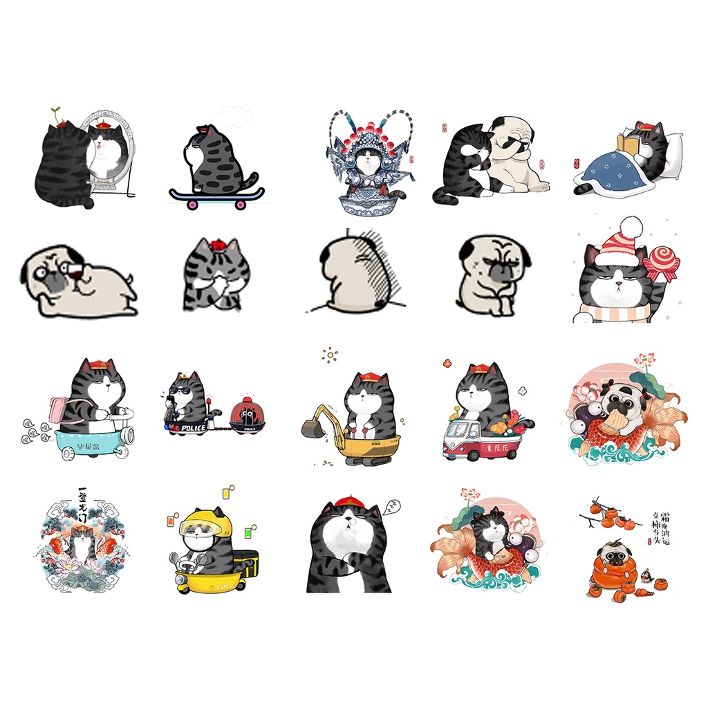 sticker hoàng đế mèo A4 không bế S4A26 cute dễ thương