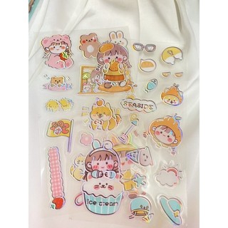 Set 2 tấm sticker trang trí dễ thương