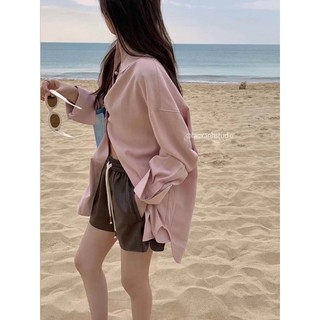 TAOXANH Sơ mi váy cổ đức dáng dài