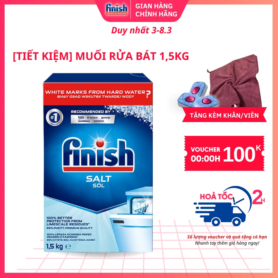 Muối rửa chén bát Finish nhập khẩu EU