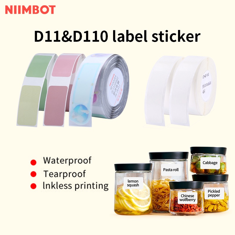 Cuộn giấy dán nhãn nhiệt NIIMBOT D110/ D11/ D101 tự dính chống thấm nước tiện lợi