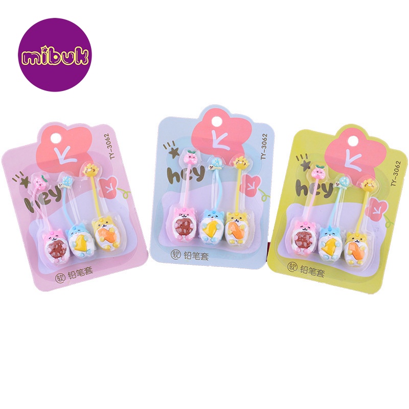 Nắp đậy bút chì dễ thương set 3 nắp hình con cú