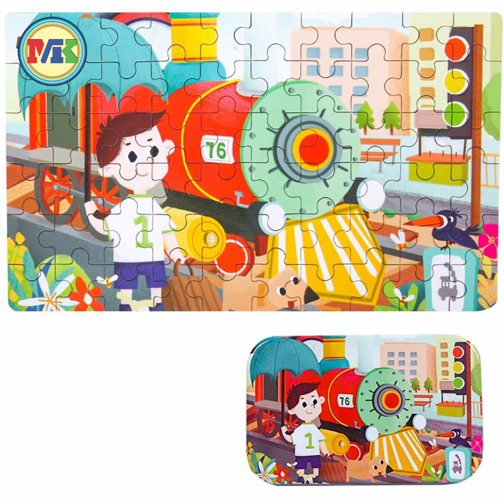Tranh Ghép Hình 60 Mảnh Ghép - Hộp Nhôm Cao Cấp - Siêu Xịn