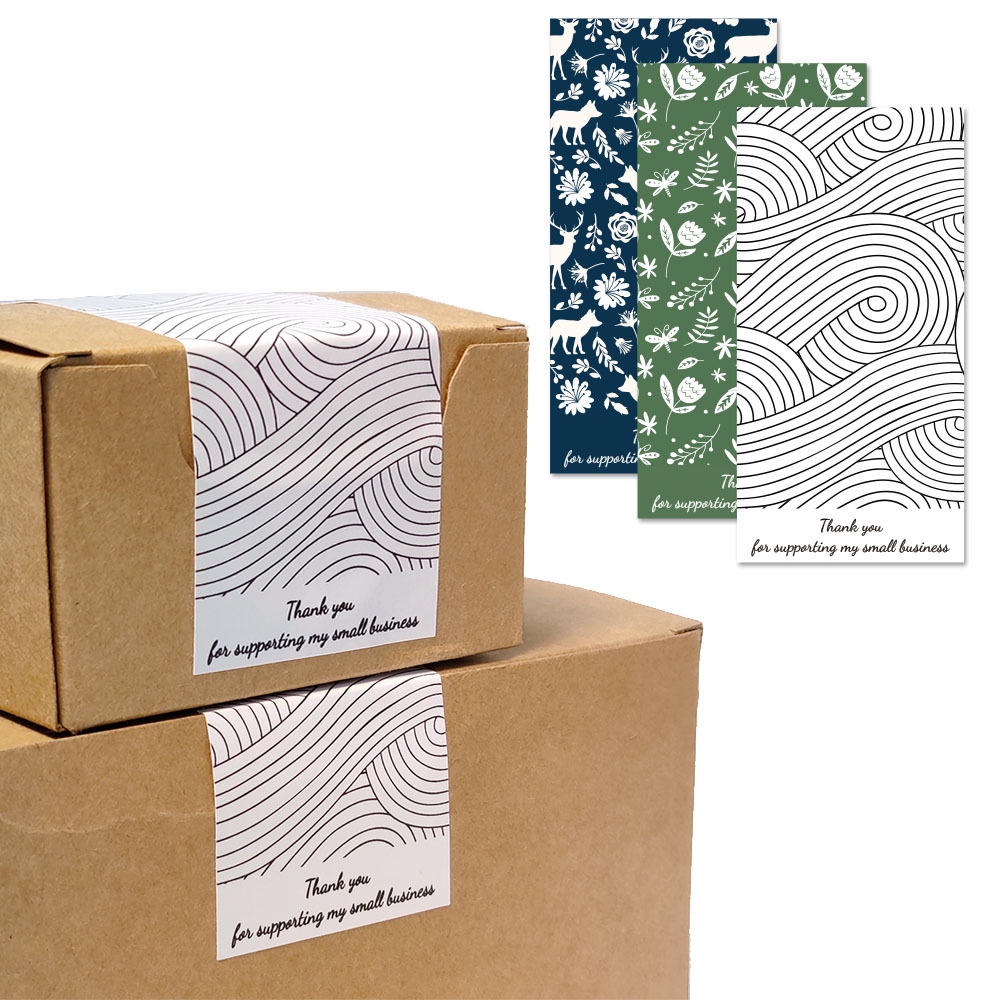 Tem niêm phong cảm ơn, nhãn dán thank you, tem cảm ơn thiết kế hoa lá vintage xinh xắn