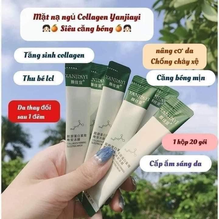 Mặt nạ ngủ Colagen nội địa Trung dạng thạch YANJIAYI, mặt nạ dưỡng ẩm, cải thiện làn da