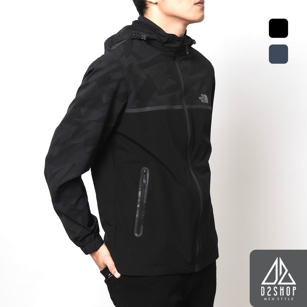 Áo khoác nam D2shop, áo khoác dù nam viền ngực NF phối 2 màu, màu đen [K-77901]