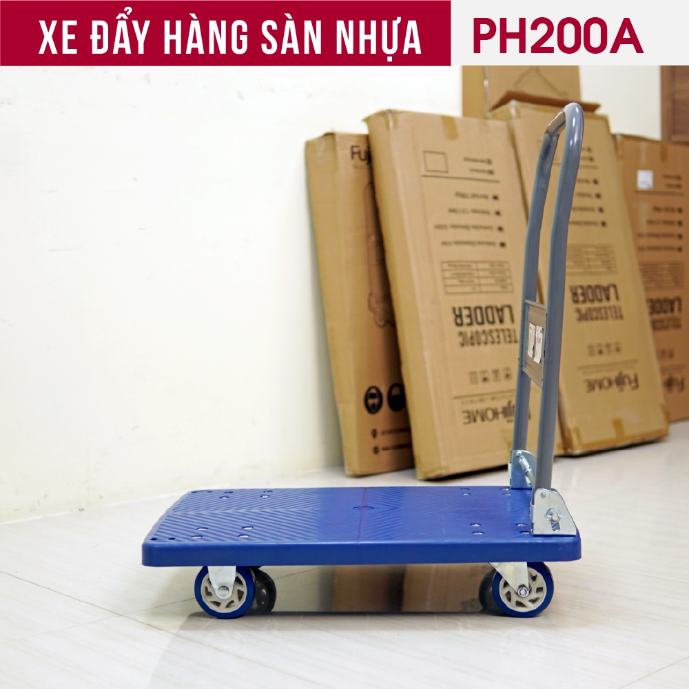 Xe đẩy hàng sàn nhựa FUJIHOME PH200A, tải trọng 150kg - Công nghệ Nhật Bản, xuất xứ chính hãng - Bảo hành 12 tháng