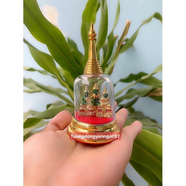 Tượng phật ngọc lồng kính ( cao 10 cm )