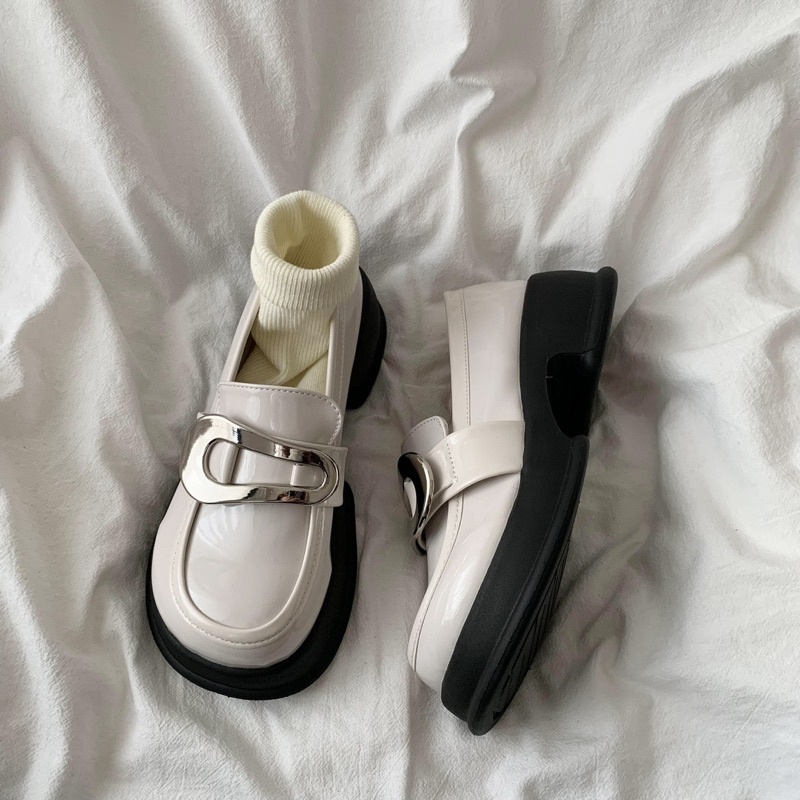 Giày oxford da bóng quai dán kiểu dáng hàn quốc uzzlang