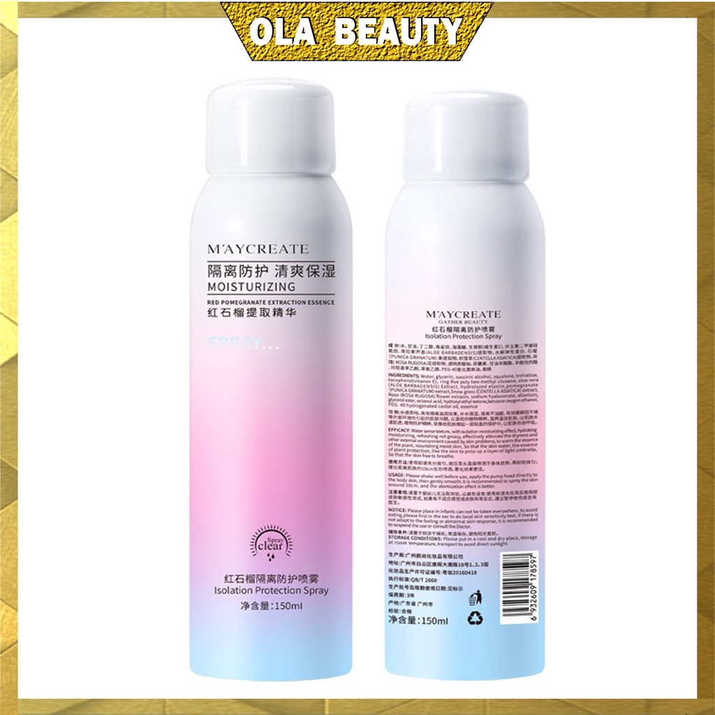 Xịt Chống Nắng Trắng Da bật tông kem chống nắng ,Chính Hãng Maycreate Ola Beauty A24