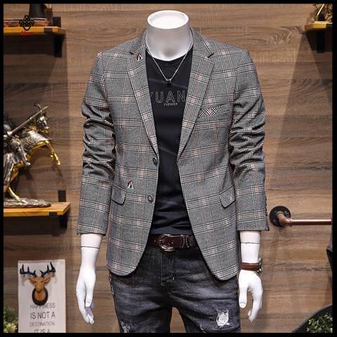 Chất lượng cao Áo Khoác blazer nam cao Cấp Phong Cách Thanh Lịch Cho nam Nữ Số C 2#Áo Sơ Mi Dáng Ôm Kẻ Sọc Caro Trẻ Trung Thời Trang Xuân Thu Phong Cách Hàn Quốc Size 39; s