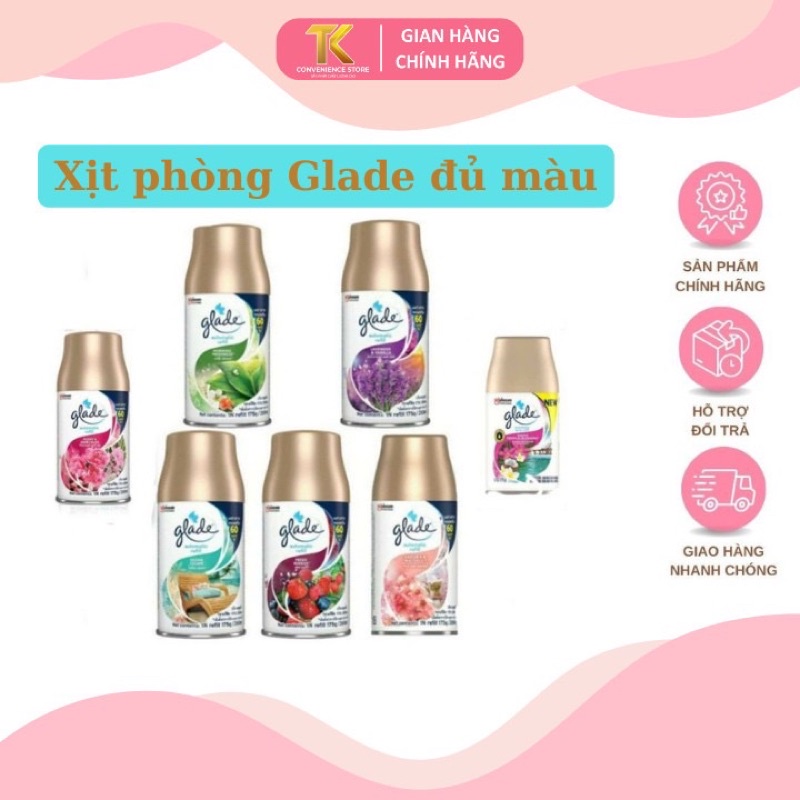 Lõi (bình) thay máy xịt thơm phòng tự động Glade đủ mùi 269ml hàng nhập khẩu Thái Lan chính hãng