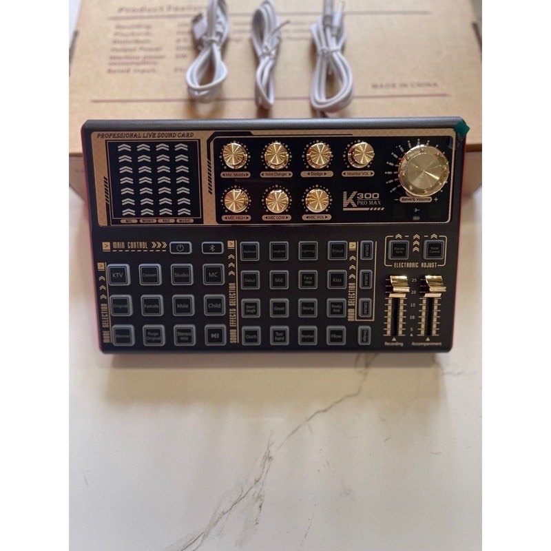 Soundcard K300 PRO MAX bản nâng cấp – Soundcard chuyên thu âm, livestream, karaoke online – Livestream được 3 điện thoại