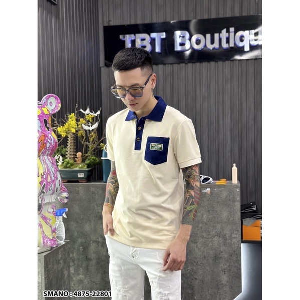Áo Polo Gucci Phối Túi Ngực Thêu Logo • MinWay Store