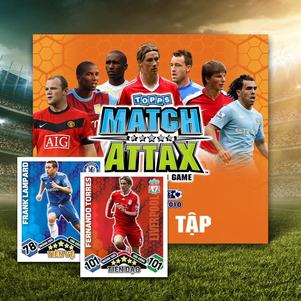 Bộ Sưu Tập 54 Thẻ Cầu Thủ In Album Match Attax 2009-10