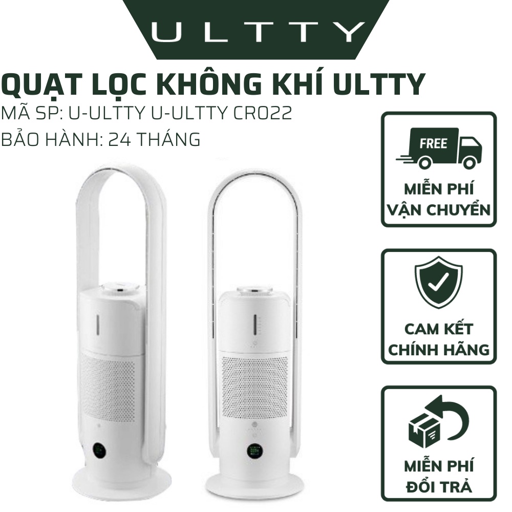 Quạt Lọc Không Khí Bù Ẩm U-ULTTY CR022 Diệt Khuẩn Tia UV, Công Nghệ Bội Khí, Bộ Lọc HEPA H14 Loại Bỏ 99,97% Bụi Mịn