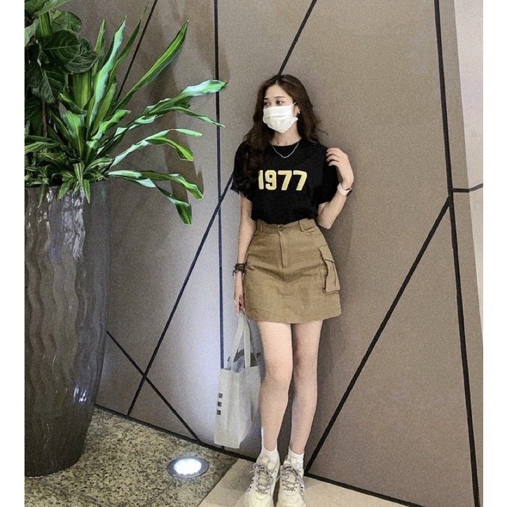 Chân Váy KaKi Túi Hộp Hai Màu Nâu Đen Phong Cách Hàn Quốc Có Quần Trong