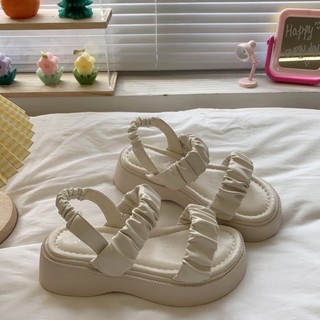 (CÓ SẴN) Sandals quai nhún bèo tiểu thư