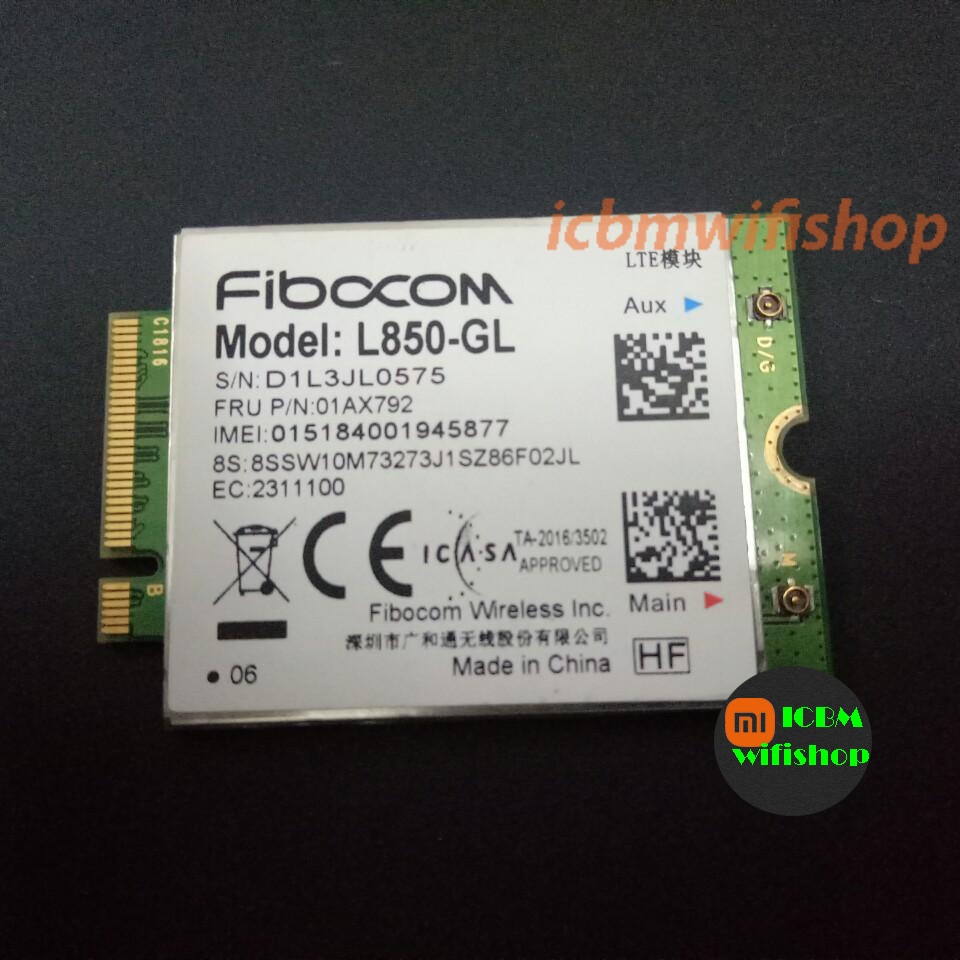 Card wwan 4G Fibocom L850-GL dùng cho mọi loại laptop có khe M2, router Openwrt.đã unlock