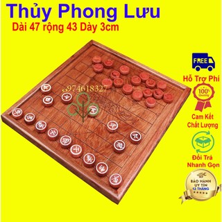 Bàn cờ nguyên khối gỗ hương kèm quân cờ gỗ cỡ 47x43x3