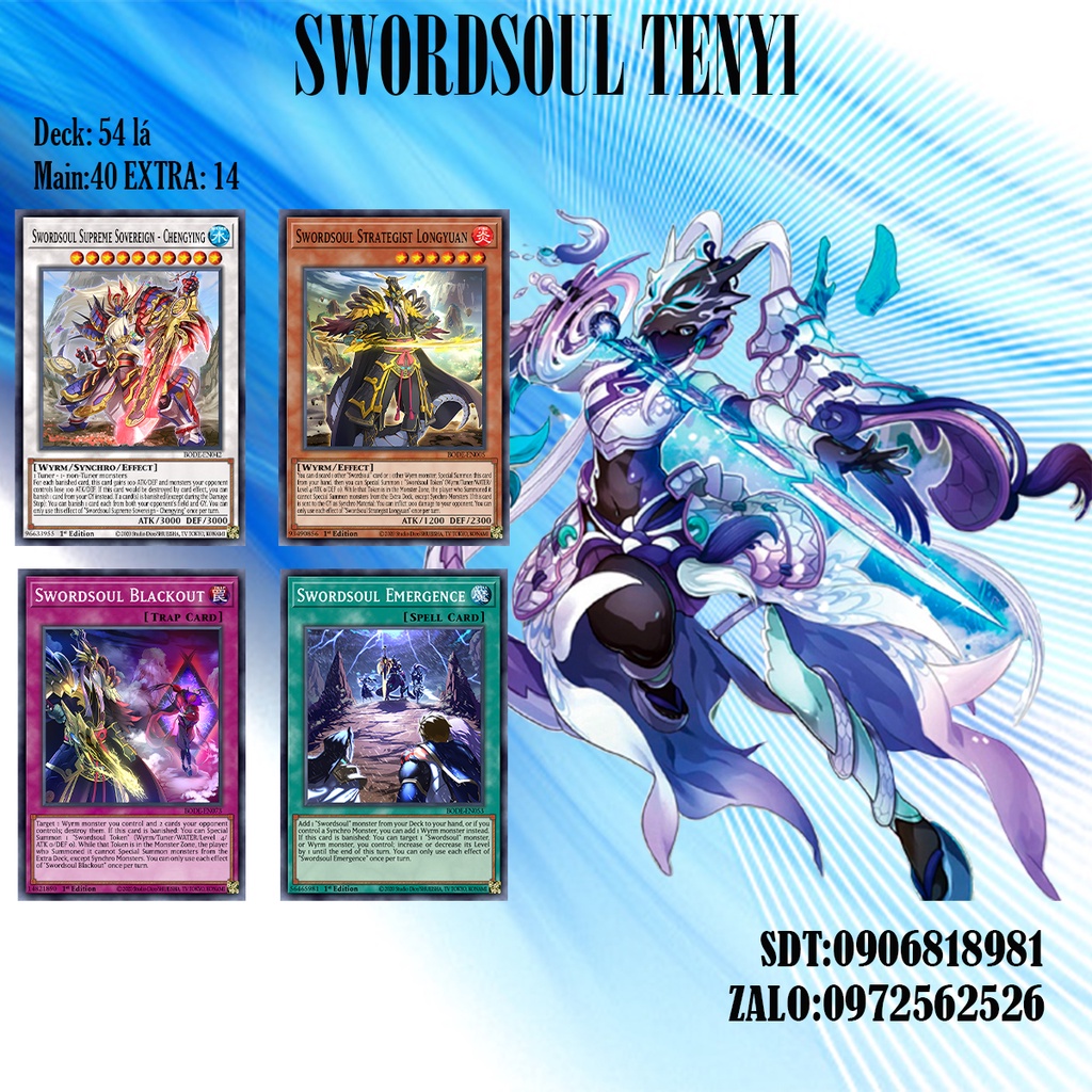 Bài YuGiOh - Bộ 54 lá bài Swordsoul Tenyi - Swordsoul Tenyi Deck - Card Game VN Giá Rẻ